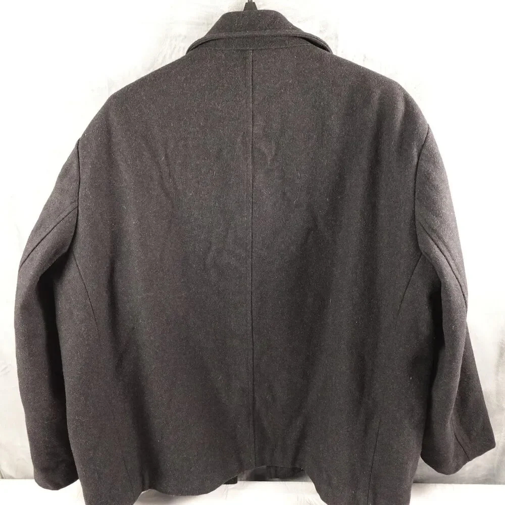 Calvin Klein Coat Mens 2XL Gray Wool Blend Zip Front Quilted Lined Winter